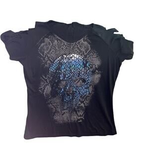 2020 Harley Davidson Shirt XL Black Skull Biker Motorcycle NH Whimsy Goth